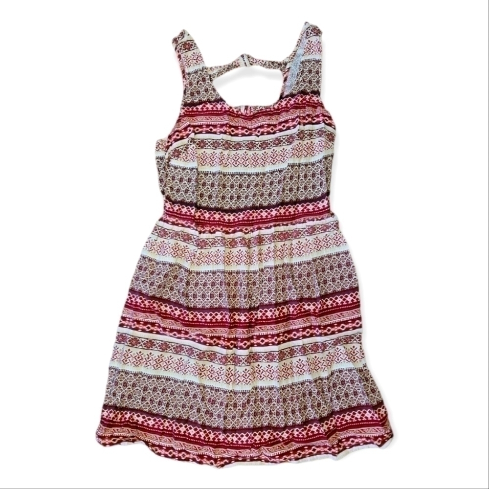 𝅺Boho Lattice Back Peplum Top